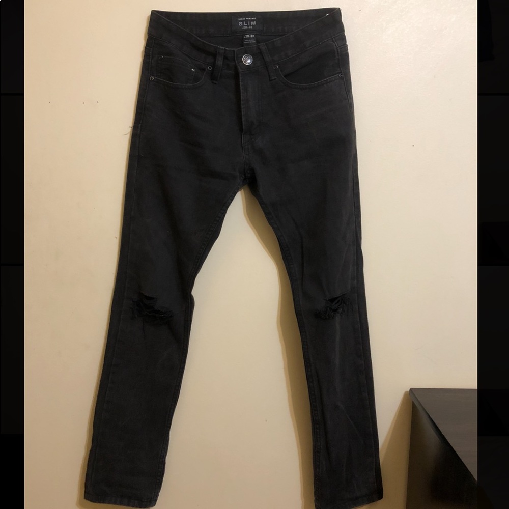 H&M denim pants distressed
